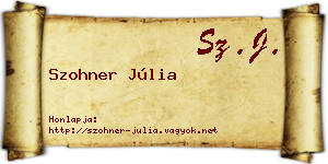 Szohner Júlia névjegykártya