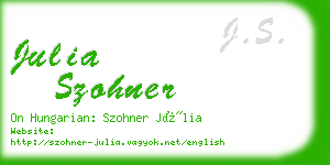 julia szohner business card